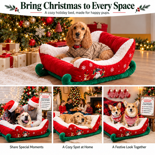 Relivic™ Christmas Sleigh Pet Bed