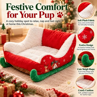 Relivic™ Christmas Sleigh Pet Bed
