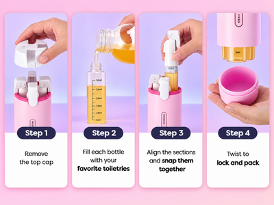 Relivic™ 4-in-1 Travel Toiletry Dispenser