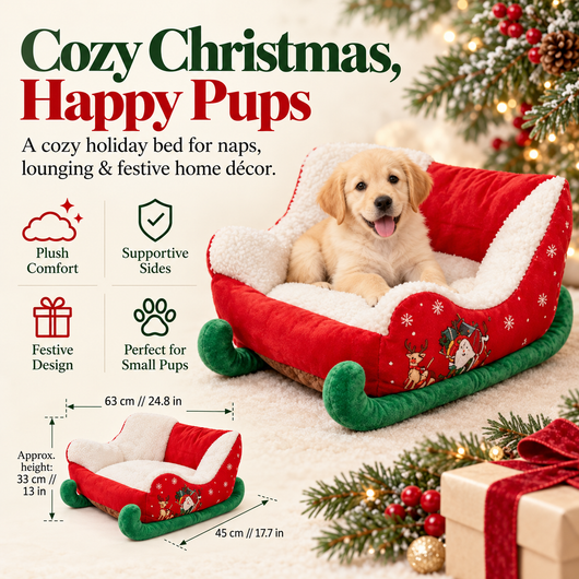 Relivic™ Christmas Sleigh Pet Bed
