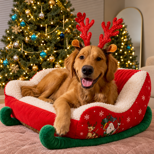 Relivic™ Christmas Sleigh Pet Bed